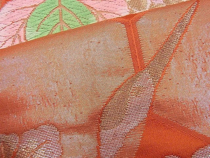 平和屋着物■六通柄袋帯 唐織 飛鶴切菊文 金銀糸 逸品 n-je2165