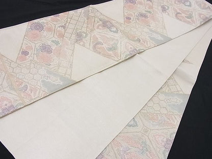 平和屋着物■佐賀錦 六通柄袋帯 向かい鳳凰吉祥花菱文 金銀糸 逸品 n-je2373