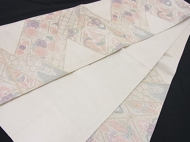 平和屋着物■佐賀錦 六通柄袋帯 向かい鳳凰吉祥花菱文 金銀糸 逸品 n-je2373