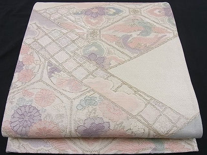 平和屋着物■佐賀錦 六通柄袋帯 向かい鳳凰吉祥花菱文 金銀糸 逸品 n-je2373