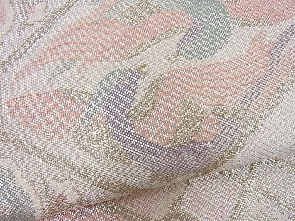 平和屋着物■佐賀錦 六通柄袋帯 向かい鳳凰吉祥花菱文 金銀糸 逸品 n-je2373