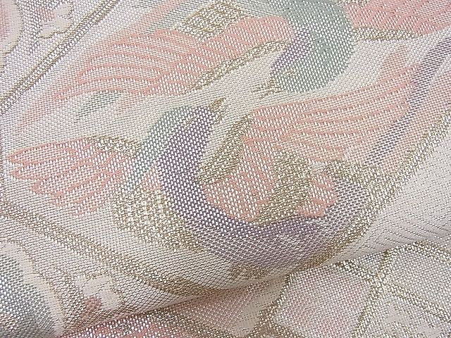 平和屋着物■佐賀錦 六通柄袋帯 向かい鳳凰吉祥花菱文 金銀糸 逸品 n-je2373