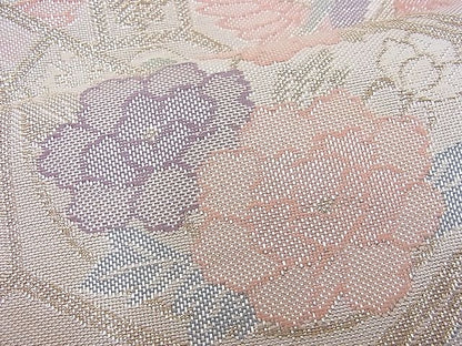 平和屋着物■佐賀錦 六通柄袋帯 向かい鳳凰吉祥花菱文 金銀糸 逸品 n-je2373