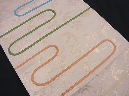 平和屋着物■六通柄袋帯 唐織 エ霞名物裂文様 金糸 逸品 n-je2393