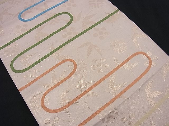 平和屋着物■六通柄袋帯 唐織 エ霞名物裂文様 金糸 逸品 n-je2393