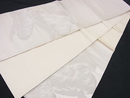 平和屋着物■六通柄袋帯 松 銀糸 逸品 n-je2398