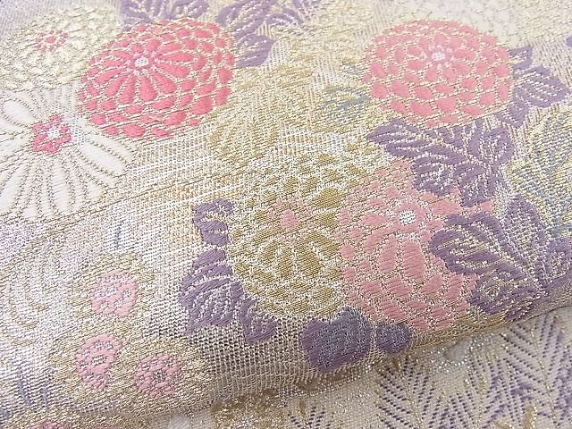 平和屋着物■六通柄袋帯 唐織 雅扇散蒔絵 金銀糸 逸品 n-je2408