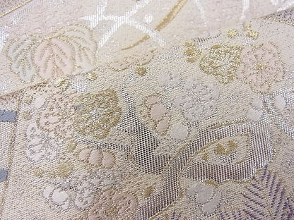 平和屋着物■六通柄袋帯 唐織 雅扇散蒔絵 金銀糸 逸品 n-je2408