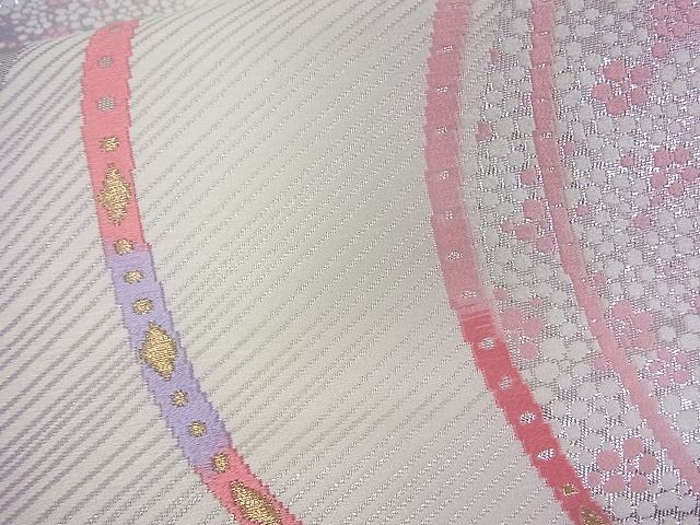 平和屋着物■六通柄袋帯 唐織 流水花文 金銀糸 逸品 jm2220