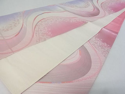 平和屋着物■六通柄袋帯 唐織 流水花文 金銀糸 逸品 jm2220