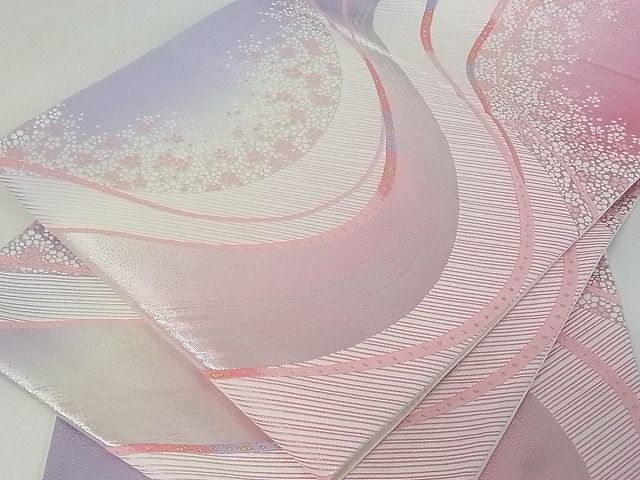 平和屋着物■六通柄袋帯 唐織 流水花文 金銀糸 逸品 jm2220