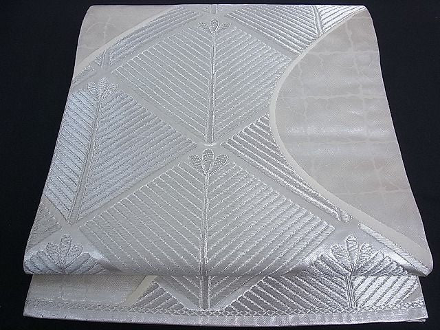 平和屋着物■六通柄袋帯 若松菱文 銀糸 逸品 ju1425