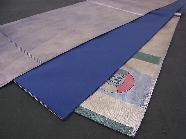 平和屋着物■六通太鼓柄袋帯 扇面吉祥丸文 金銀糸 引箔 逸品 n-jx0080