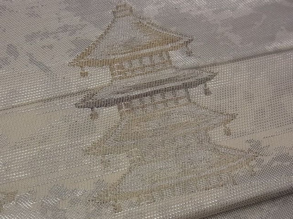平和屋着物■六通柄袋帯 霞風景文 金銀糸 逸品 n-jx0112