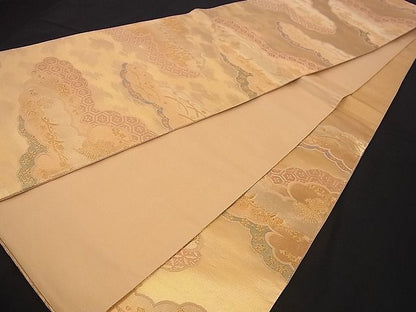 平和屋着物■六通柄袋帯 雲取吉祥文 金糸 逸品 n-jx0139