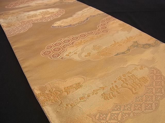 平和屋着物■六通柄袋帯 雲取吉祥文 金糸 逸品 n-jx0139