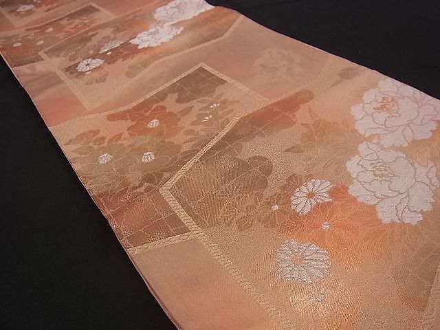 平和屋着物■六通柄袋帯 草花屏風文 金銀糸 逸品 n-jx0151