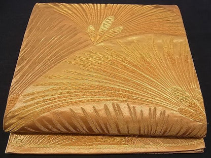 平和屋着物■六通柄袋帯 松葉文 金糸 逸品 n-jx0175