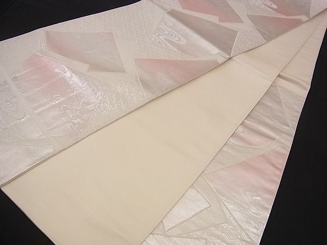 平和屋着物■六通柄袋帯 唐織 色紙重ね流水吉祥文 本銀 二重箔 逸品 n-jx0359