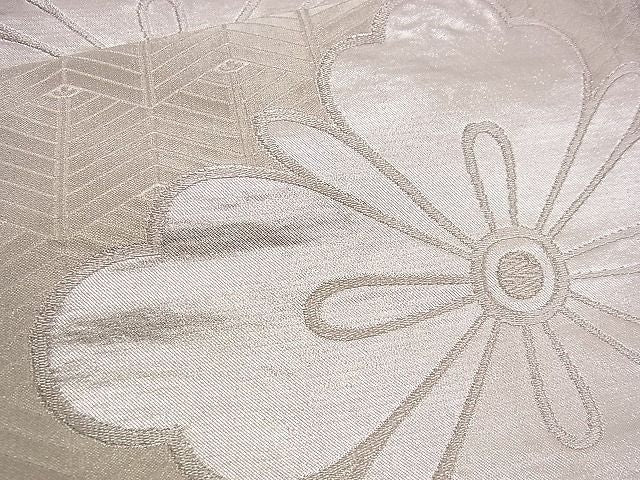 平和屋着物■六通柄袋帯 花菱文 銀糸 逸品 n-jx0365