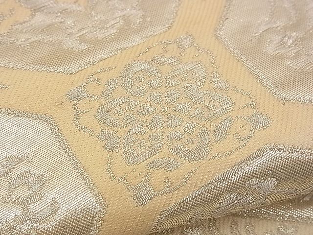 平和屋着物■六通柄袋帯 唐織 蜀江花文 銀糸 逸品 n-jx0390