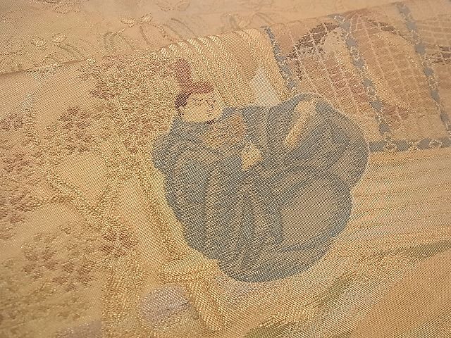 平和屋着物■六通柄袋帯 源氏物語 金糸 逸品 n-jx0422