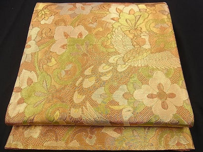 平和屋着物■佐賀錦 六通柄袋帯 花唐草文 金糸 逸品 n-jx0441