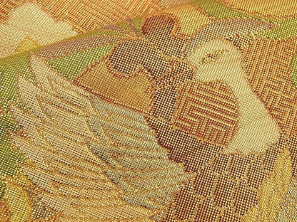 平和屋着物■佐賀錦 六通柄袋帯 花唐草文 金糸 逸品 n-jx0441