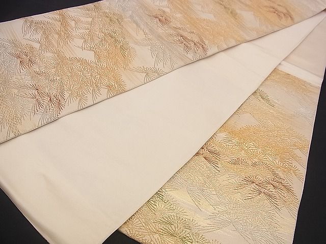 平和屋着物■六通柄袋帯 若松葉文 金銀糸 逸品 n-jx0445