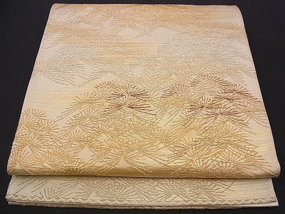 平和屋着物■六通柄袋帯 若松葉文 金銀糸 逸品 n-jx0445