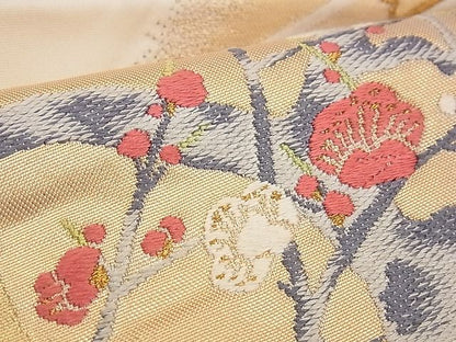 平和屋着物■太鼓柄袋帯 唐織 菱天井花丸文 金糸 逸品 n-jx0454