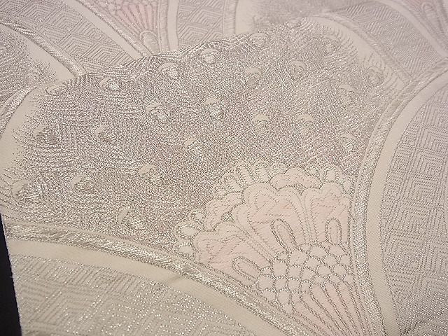 平和屋着物■六通柄袋帯 唐織 青海孔雀文 九百錦 プラチナ箔 逸品 n-jx0457