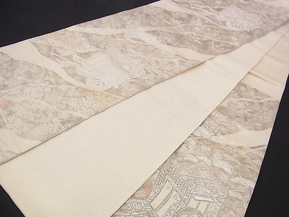 平和屋着物■六通柄袋帯 ふくれ織 古京錦 二重引箔 逸品 n-jx0458