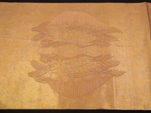 平和屋着物■六通太鼓柄袋帯 立波遠山箔散らし 金糸 引箔 逸品 n-jx0472