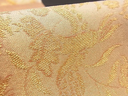 平和屋着物■六通柄袋帯 雲取り花鳥文 金糸 逸品 n-jx0693