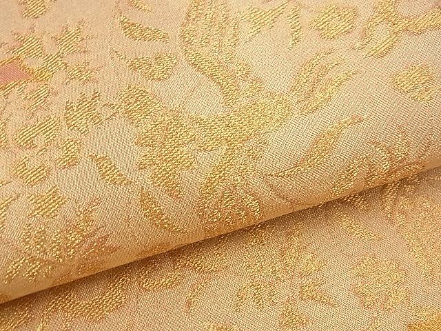 平和屋着物■六通柄袋帯 雲取り花鳥文 金糸 逸品 n-jx0693