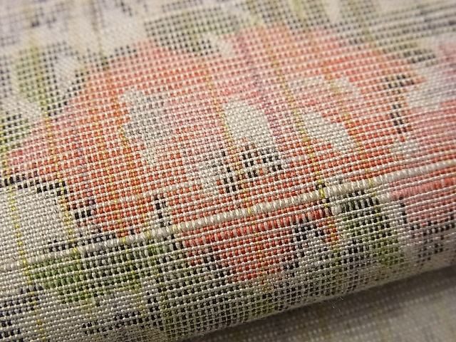 平和屋着物■上質な紬　エ霞流水枝花文　逸品　n-jx0798