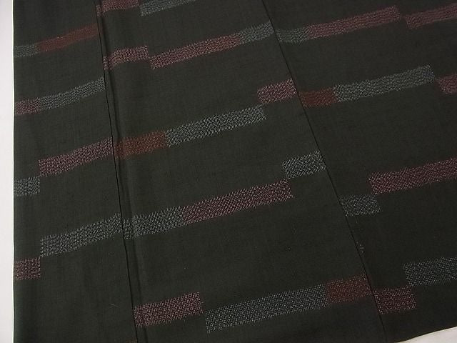 平和屋着物■上質な紬　横段文　逸品　n-jx0850