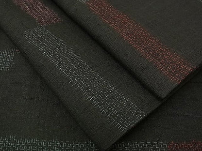 平和屋着物■上質な紬　横段文　逸品　n-jx0850