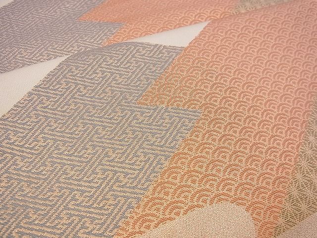 平和屋着物■六通柄 本袋帯 エ霞吉祥文 金糸 逸品 n-jx0851