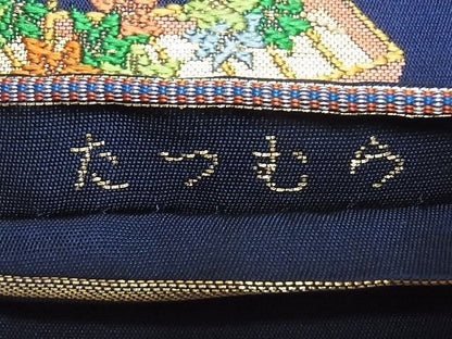 平和屋本店■極上　龍村美術織物　たつむら　六通柄　本袋帯　南蛮花船錦　金銀糸　共箱付き　正絹　逸品　KAAA0716kk4 - 平和屋
