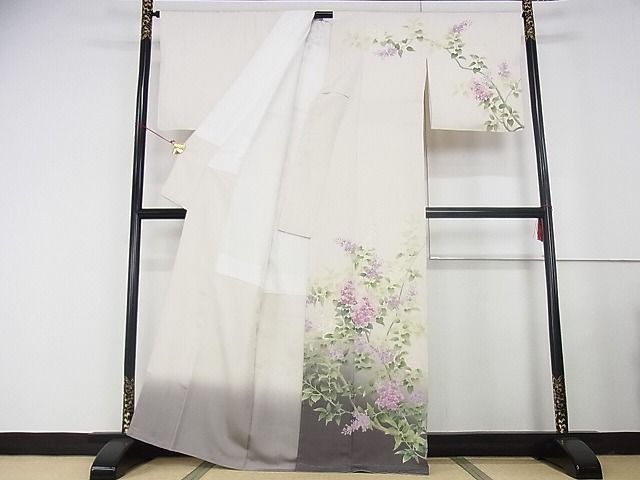 平和屋本店■極上　名門染元　秀美　十日町友禅　龍谷　訪問着　枝花文　暈し染め　正絹　逸品　未使用　KAAA0786kk4 - 平和屋