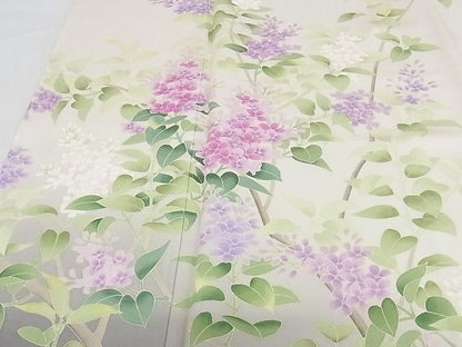 平和屋本店■極上　名門染元　秀美　十日町友禅　龍谷　訪問着　枝花文　暈し染め　正絹　逸品　未使用　KAAA0786kk4 - 平和屋