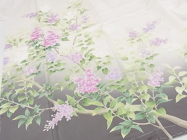 平和屋本店■極上　名門染元　秀美　十日町友禅　龍谷　訪問着　枝花文　暈し染め　正絹　逸品　未使用　KAAA0786kk4 - 平和屋