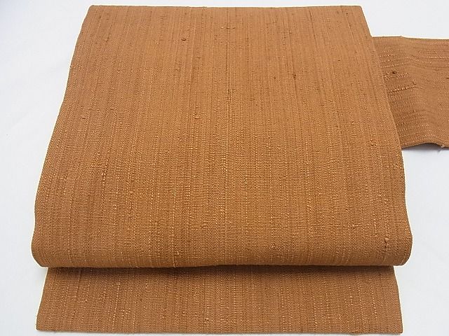 平和屋本店■極上　浦野理一　経節紬　九寸名古屋帯　唐茶色　正絹　逸品　未使用　KAAA0832kk4 - 平和屋