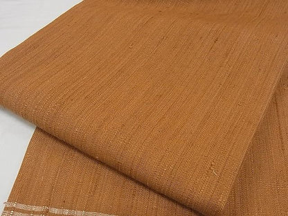 平和屋本店■極上　浦野理一　経節紬　九寸名古屋帯　唐茶色　正絹　逸品　未使用　KAAA0832kk4 - 平和屋