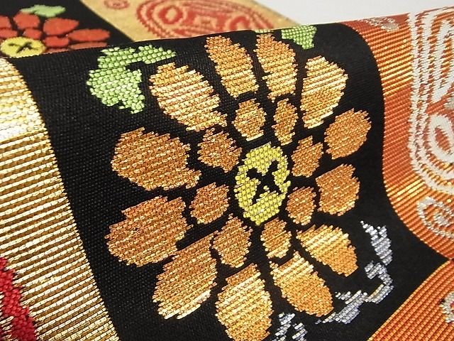 平和屋本店■最高級　龍村平蔵製　本袋帯　遠州錦　黒地　金銀糸　正絹　逸品　KAAA10276kk4 - 平和屋
