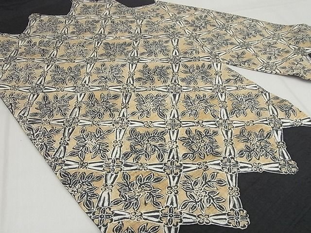 平和屋本店■極上　青山八木　九寸名古屋帯　紬地　バティック　花菱　たとう紙付き　正絹　逸品　KAAA10295kk4 - 平和屋