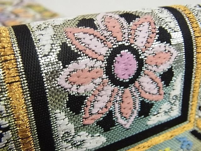 平和屋本店■極上　龍村美術織物　たつむら　六通柄　本袋帯　万暦蜀紅錦　黒地　金銀糸　三越扱い　正絹　逸品　KAAA10384kk4 - 平和屋