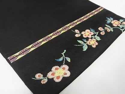 平和屋本店■最高級　龍村平蔵製　六通柄　本袋帯　楯彦花鳥錦　黒地　金銀糸　正絹　逸品　KAAA10389kk4 - 平和屋
